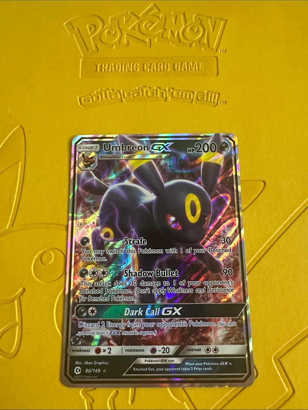 Pokémon Umbreon-GX Holo Trading Card - Black & Yellow